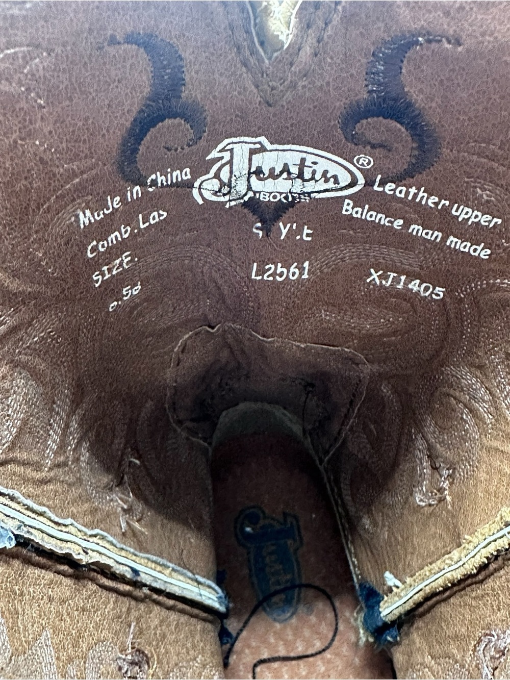 Justin Boots McKayla 8.5 D Leather Cowboy Western Single Boot Left Amputee L2561 - Picture 2 of 7